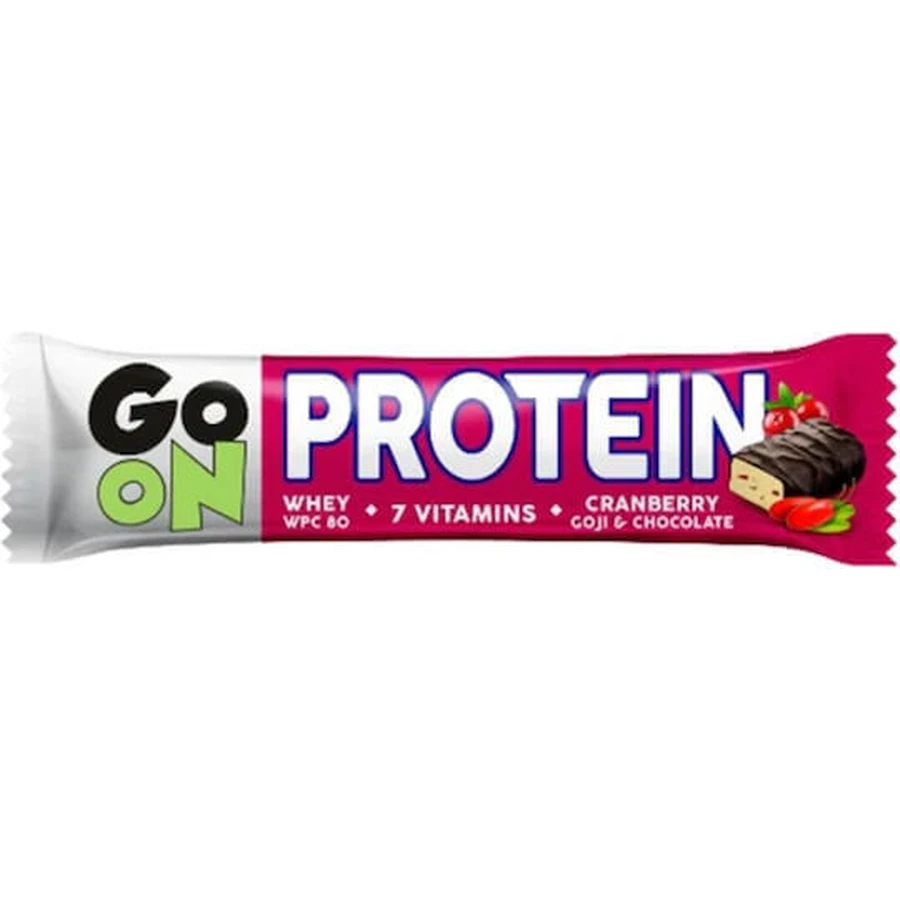 Go On Nutrition Protein Протеиновый батончик с 20% белка и вкусом клюквы годжи шоколад 50гр: цены и характеристики