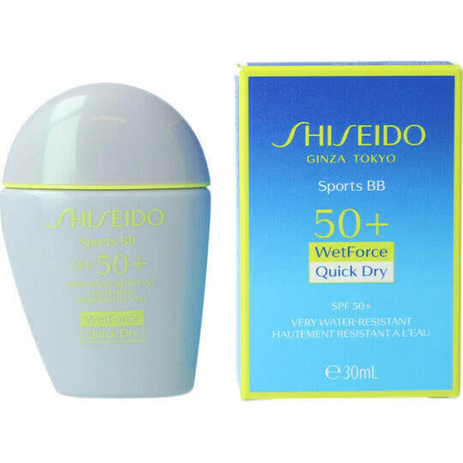 Shiseido Sports BB BB Швидкий висихання водостійкий сонцезахисний крем для обличчя SPF50 12г 30мл 30мл: ціни та характеристики