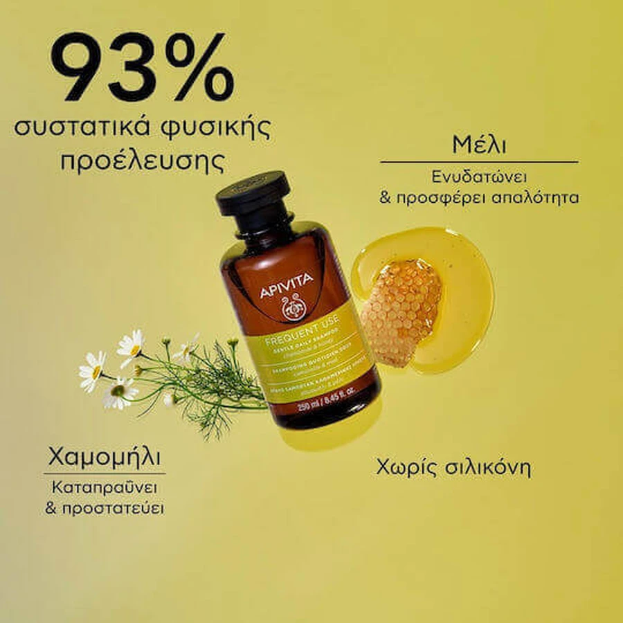 Apivita Шампунь від випадіння волосся з ромашкою та медом для всіх типів волосся 250 мл: ціни та характеристики