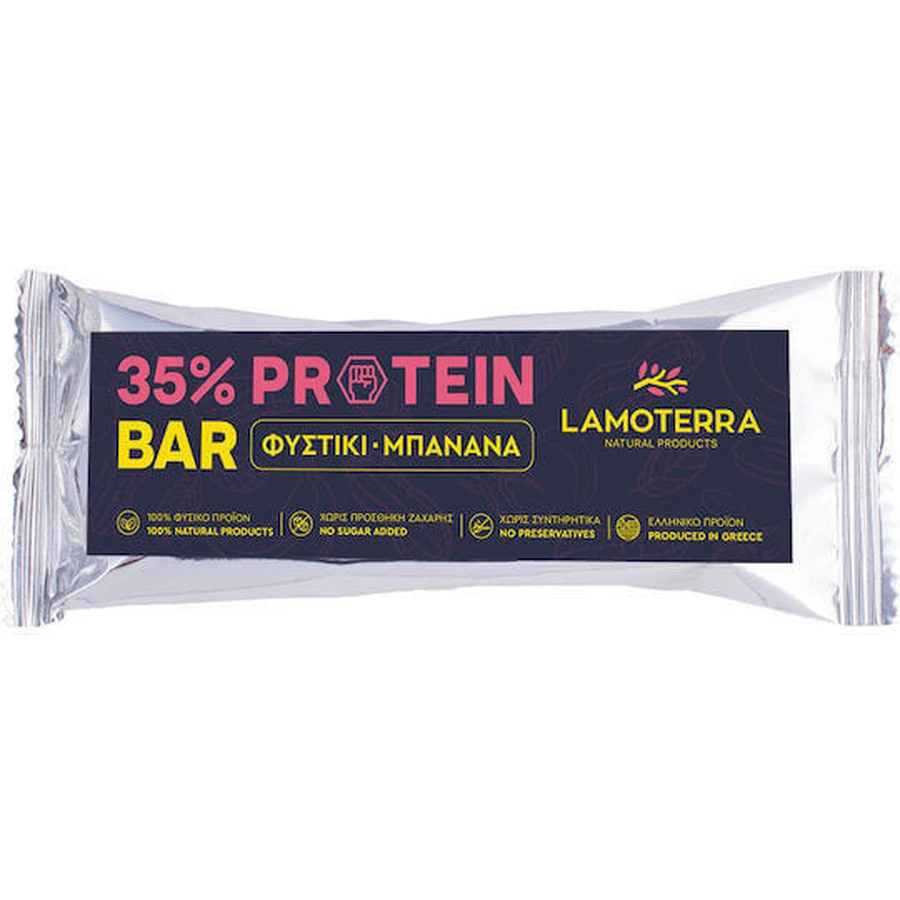 Lamoterra 35% протеїн та арахіс зі смаком банана та арахісу 60гр: ціни та характеристики