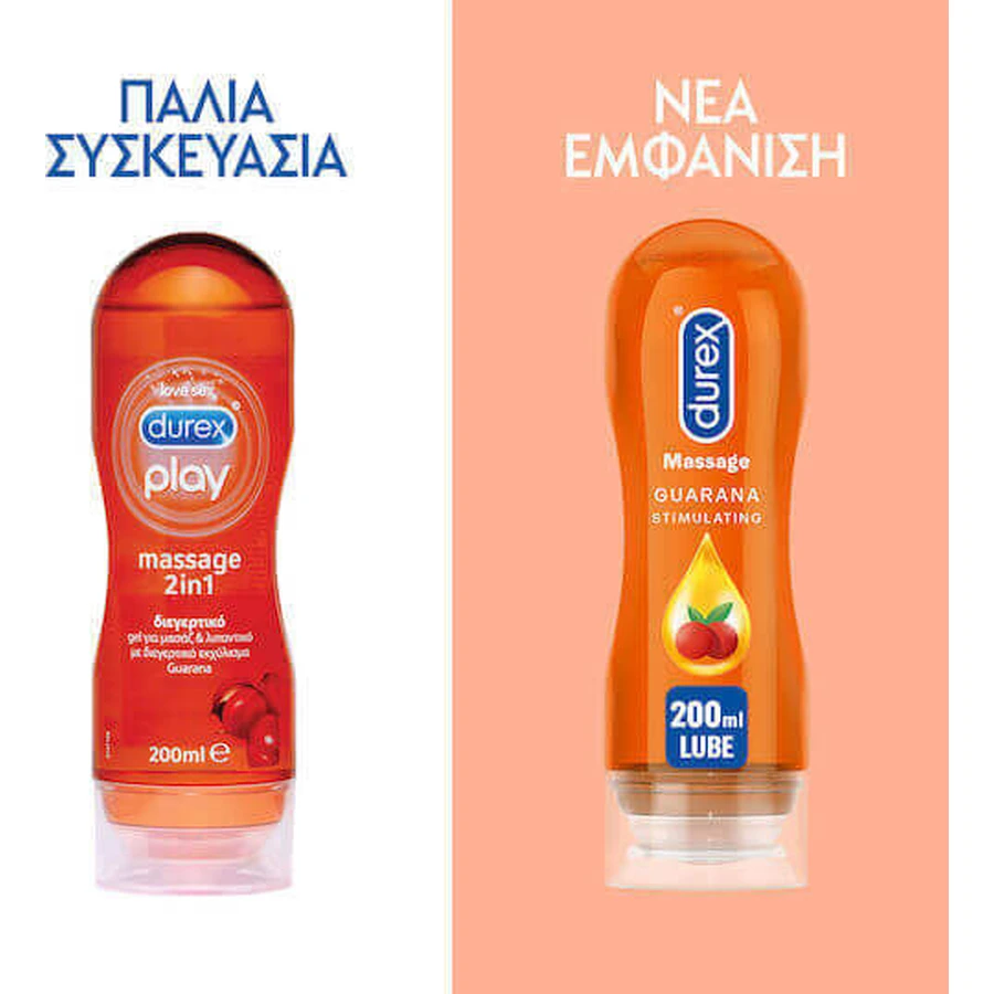 Durex Massage 2 в 1 Гель для вагінальної змазки зі стимулюючим ефектом гуарани 200 мл: ціни та характеристики