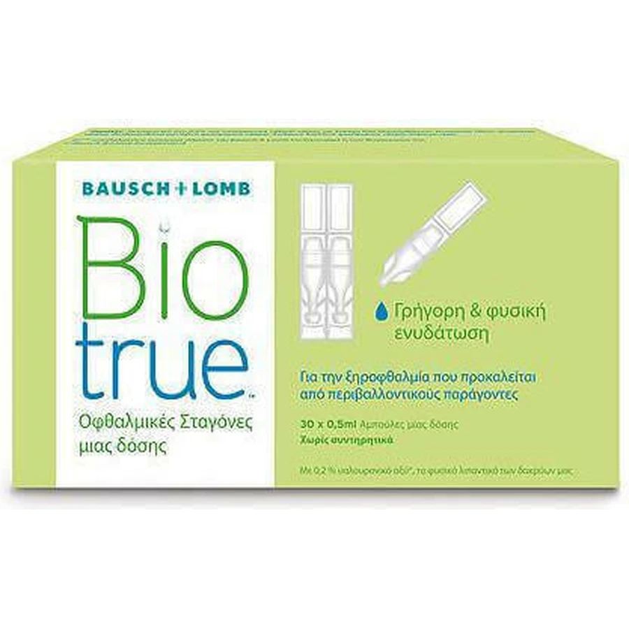 Bausch & Lomb Biotrue Hyaluronic Acid Eye Drops for Dry Eyes 30x0.5ml: цены и характеристики
