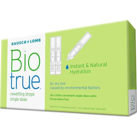 Bausch & Lomb Biotrue Hyaluronic Acid Eye Drops for Dry Eyes 30x0.5ml: цены и характеристики