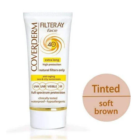 Coverderm Filteray Водостойкий солнцезащитный крем для лица SPF40 с цветом 50 мл: цены и характеристики