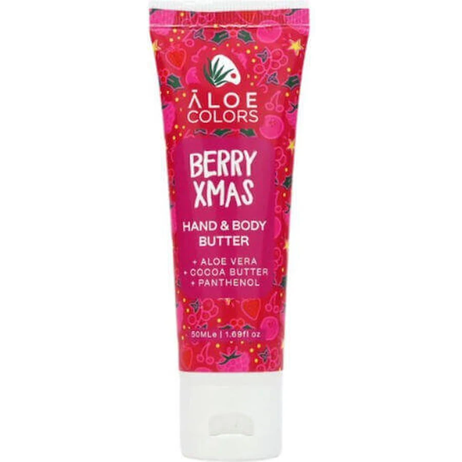 Aloe Colors Berry Xmas Зволожуючий крем для тіла з алое вера для всіх типів шкіри 50мл: ціни та характеристики