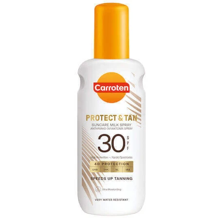 Carroten Protect & Tan Водостійкий сонцезахисний крем для обличчя та тіла SPF30 200 мл Спрей 200 мл: ціни та характеристики