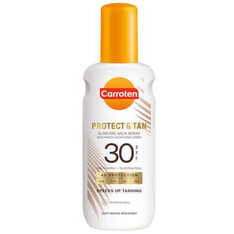 Carroten Protect & Tan Водостійкий сонцезахисний крем для обличчя та тіла SPF30 200 мл Спрей 200 мл: ціни та характеристики