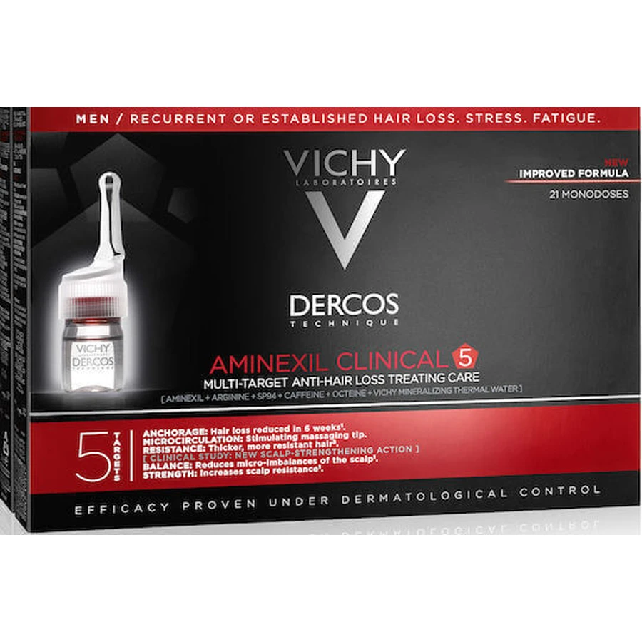 Vichy Dercos Technique Aminexil Clinical 5 Hair ампула від випадіння волосся для чоловіків 21x6мл: ціни та характеристики