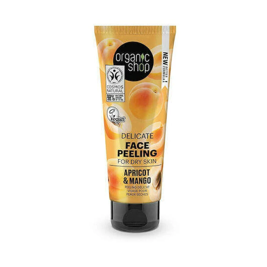 Organic Shop Ніжний пілінг для обличчя з абрикосом і манго 75 мл: ціни та характеристики