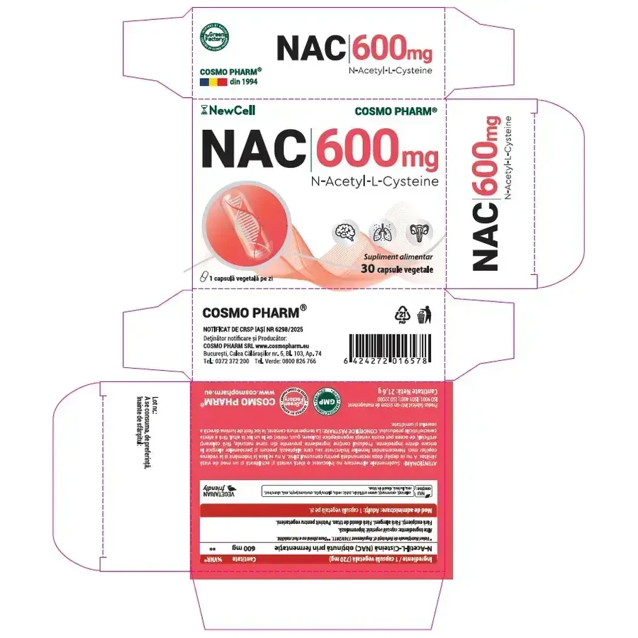 Космофарм NAC 600 мг х 30 капсул: ціни та характеристики