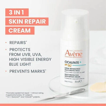 Eau Thermale Avène Cicalfate+ 24h Зволожуючий та відновлюючий денний крем з SPF50 та пантенолом 30мл: ціни та характеристики