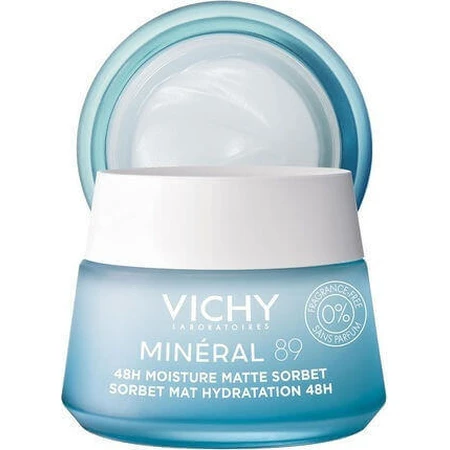 Vichy Minéral 89 Matte Sorbet Light 48h Гель для лица с гиалуроновой кислотой и ниацинамидом, увлажняющий и контролирующий работу сальных желез 50 мл: цены и характеристики