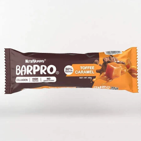Батончик Nutriyummy Barpro з 30% білка зі смаком іриски та карамелі 60гр: ціни та характеристики