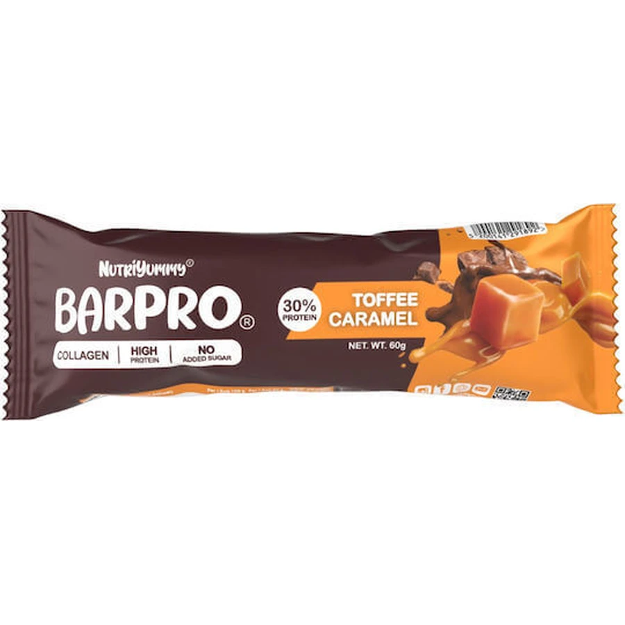 Батончик Nutriyummy Barpro з 30% білка зі смаком іриски та карамелі 60гр: ціни та характеристики