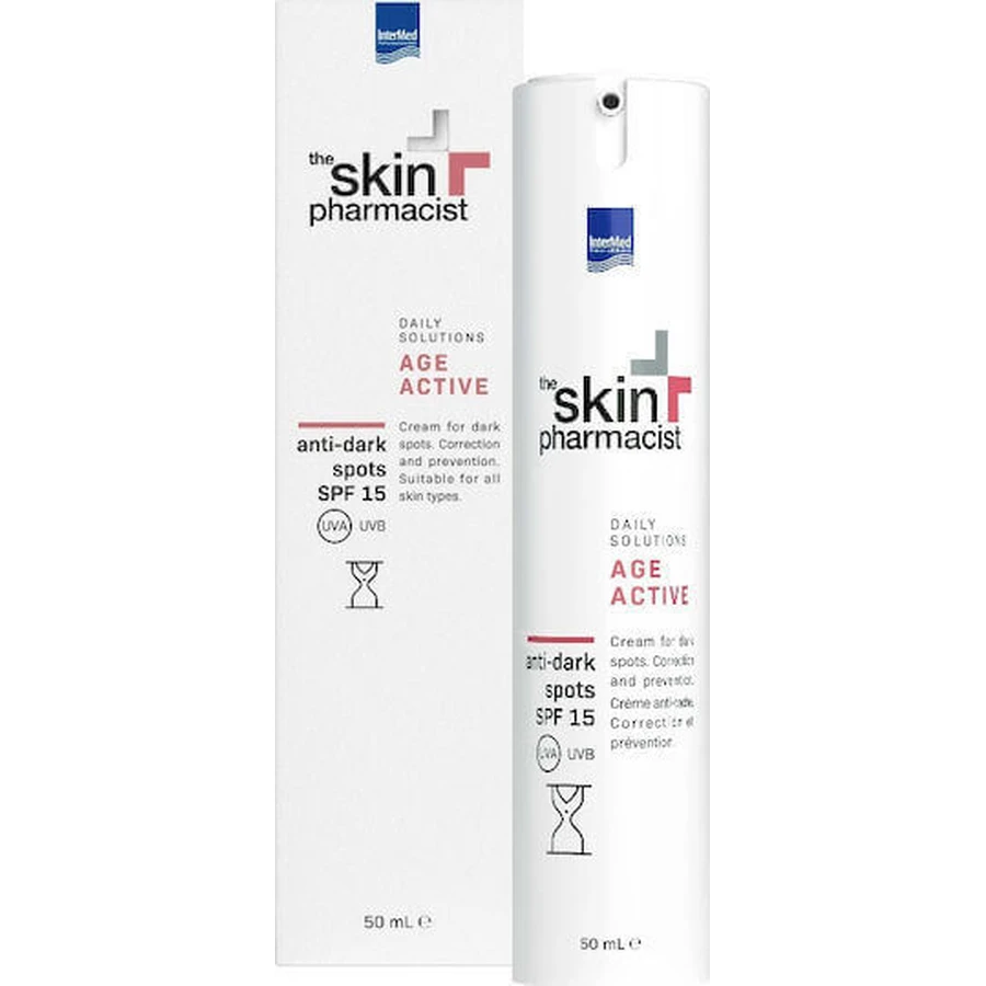 InterMed Skin Pharmacist Age Active Face Cream with SPF15 Против пигментных пятен с гиалуроновой кислотой и коллагеном 50 мл: цены и характеристики