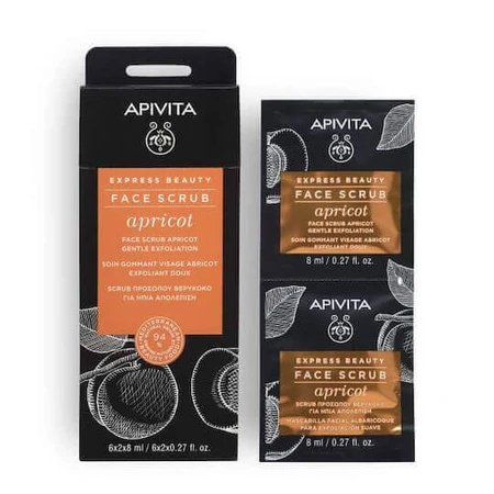 Apivita Express Beauty Абрикосовий скраб-гель для обличчя для нормальної/сухої шкіри 16мл: ціни та характеристики