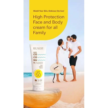 Bee Factor Экзотический кокос Нежный солнцезащитный крем для лица и тела SPF50: цены и характеристики