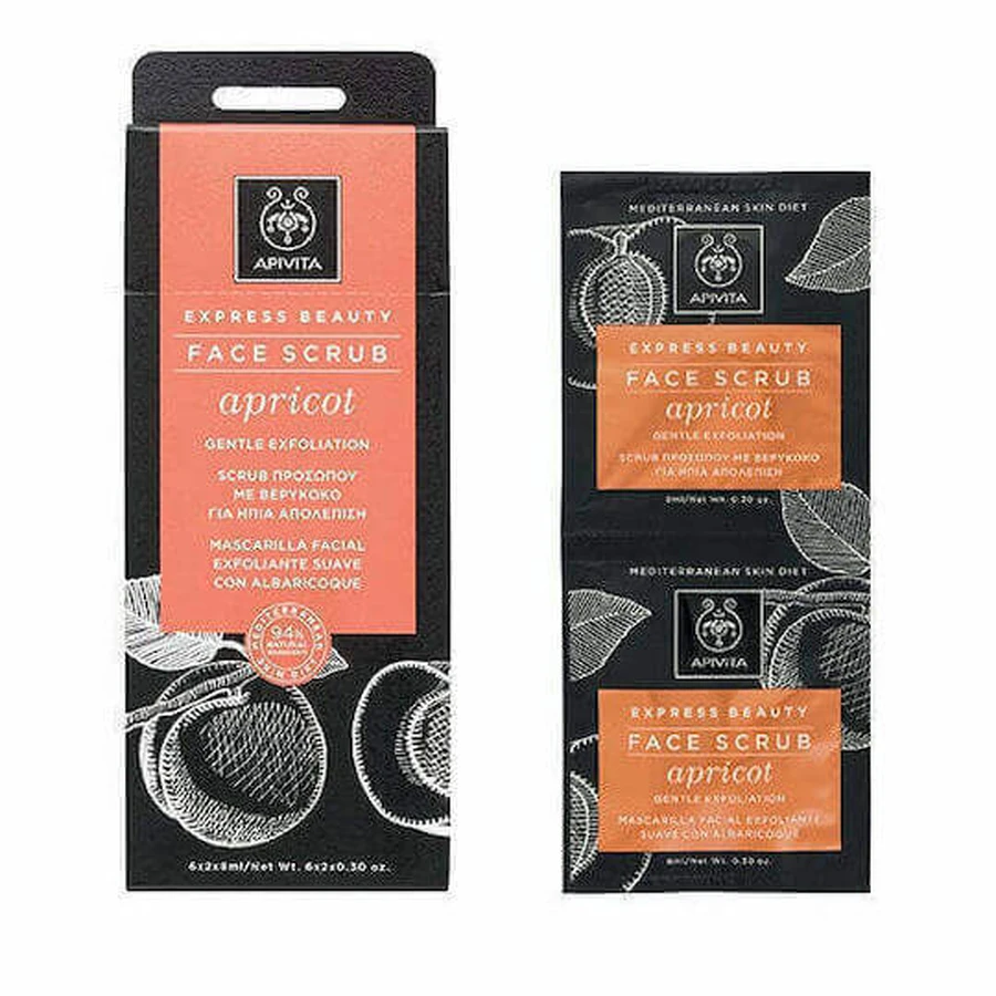 Apivita Express Beauty Абрикосовый скраб-гель для лица для нормальной/сухой кожи 16 мл: цены и характеристики