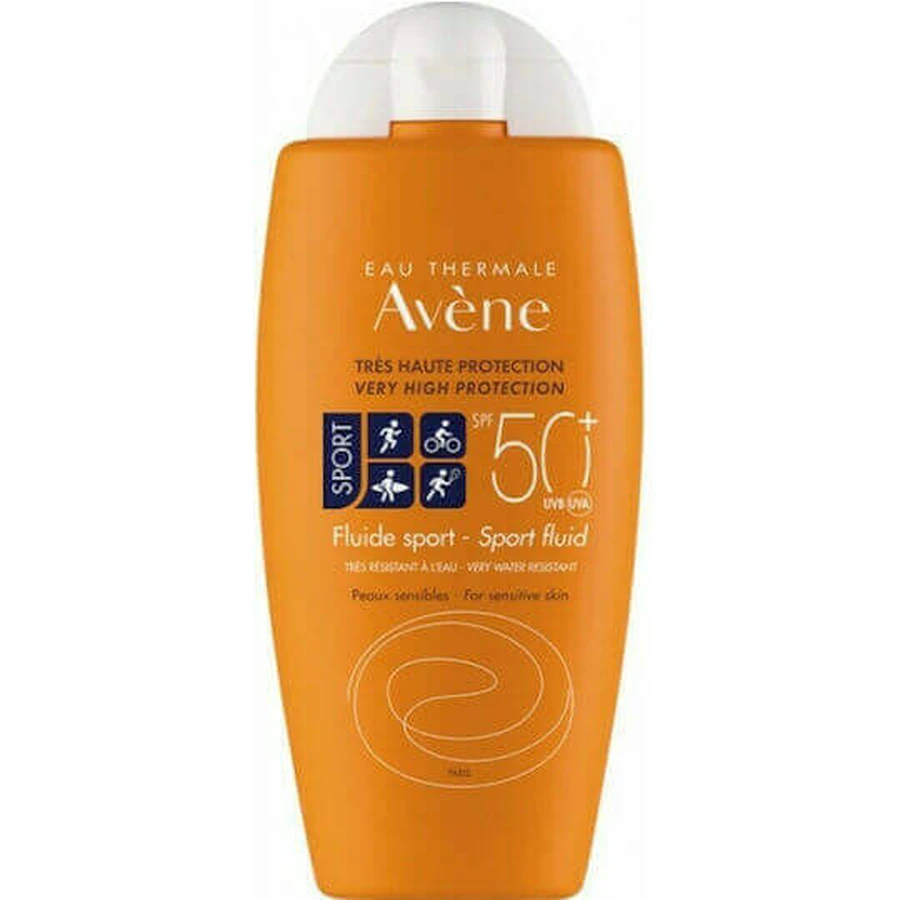 Eau Thermale Avène Fluid Sport Водостійкий сонцезахисний крем для обличчя та тіла SPF50 100 мл: ціни та характеристики