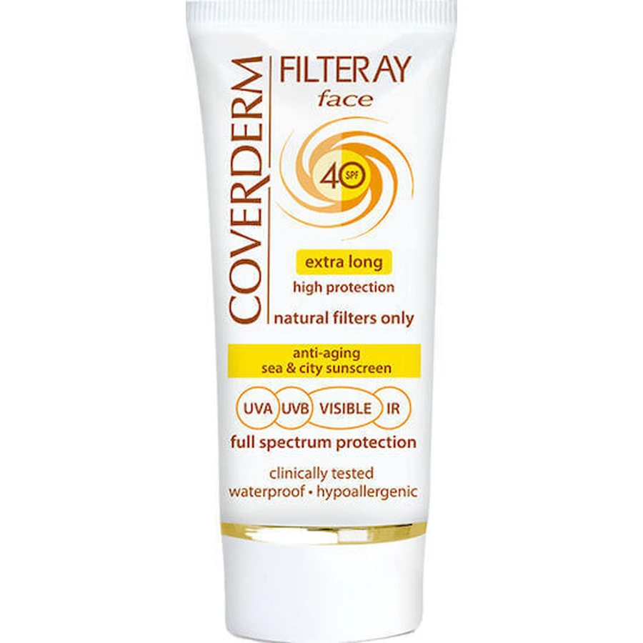 Coverderm Водостойкий солнцезащитный крем для лица SPF40 с цветом 50 мл: цены и характеристики