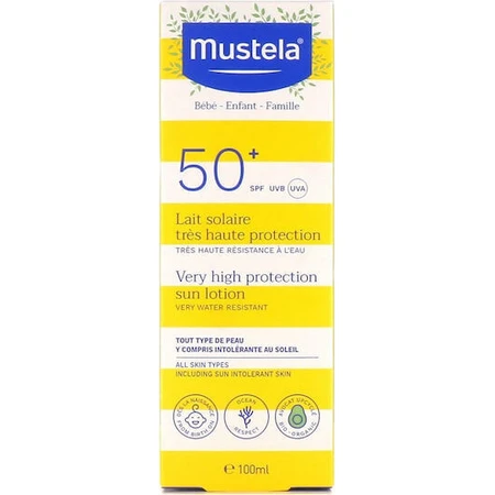 Mustela Водостійкий дитячий сонцезахисний крем-емульсія SPF50 100мл: ціни та характеристики
