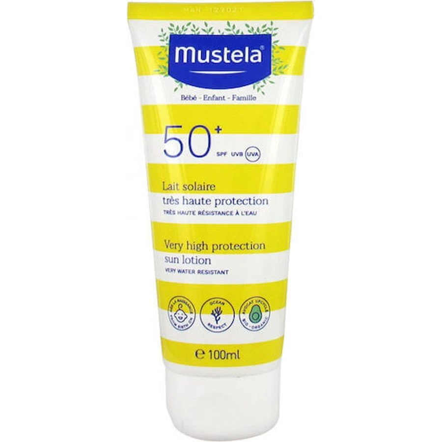 Mustela Водостійкий дитячий сонцезахисний крем-емульсія SPF50 100мл: ціни та характеристики