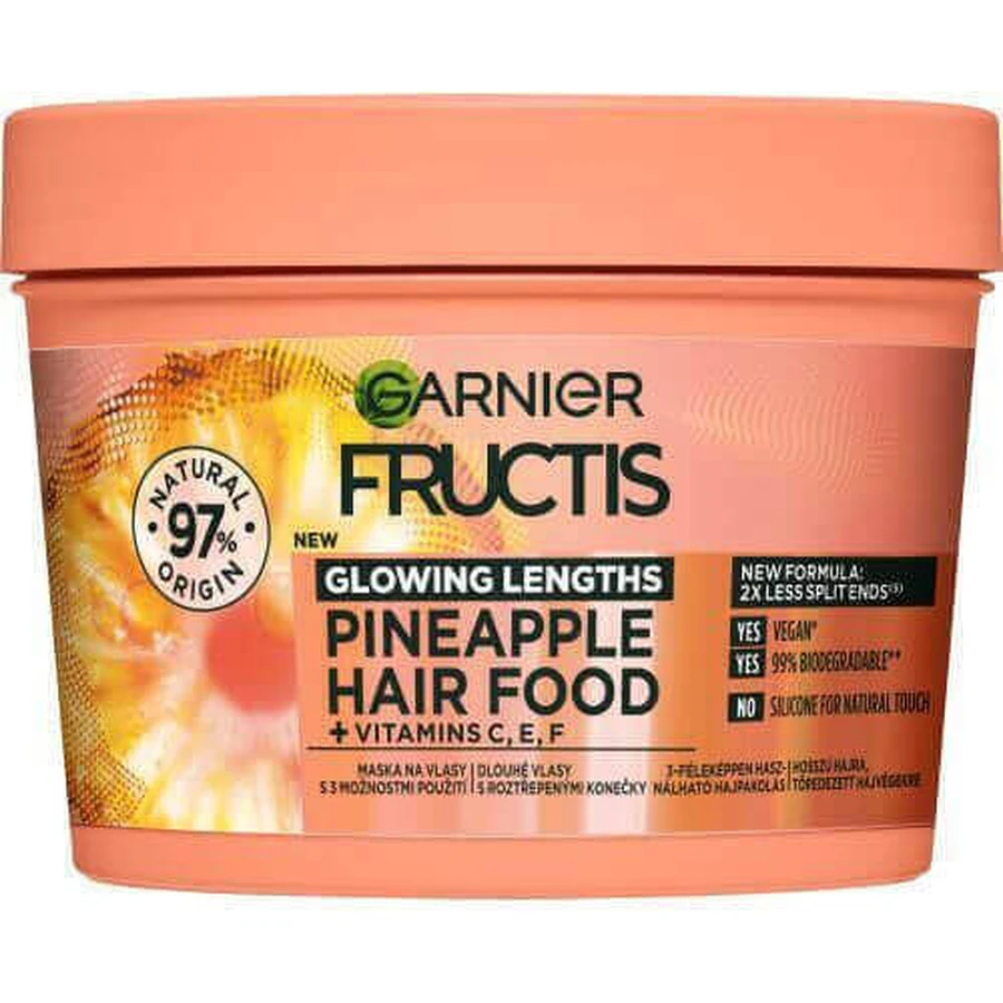 Garnier Fructis Hair Food Ананас, що світиться, зміцнююча маска для волосся 400 мл: ціни та характеристики