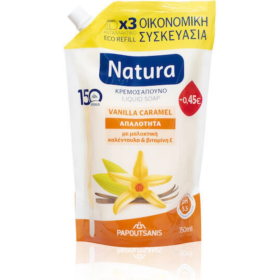 Papoutsanis Natura Vanilla Caramel Refill Soap cream 750ml: цены и характеристики