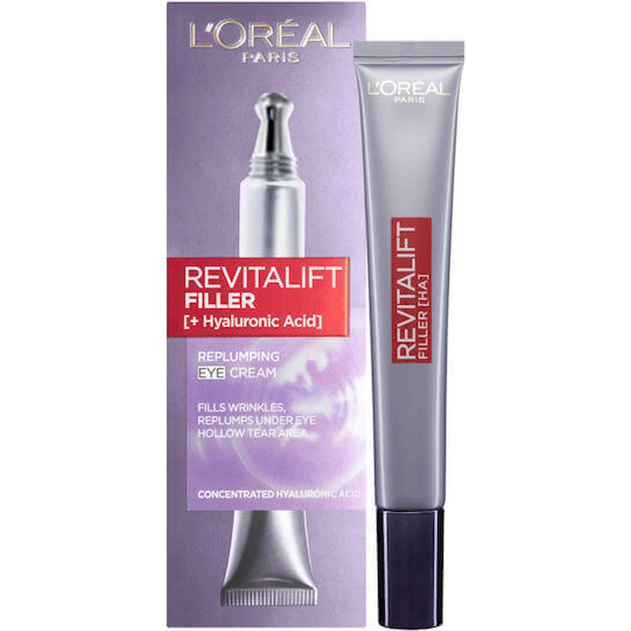 L'Oreal Paris Revitalift Filler Увлажняющий и антивозрастной крем для век с гиалуроновой кислотой для зрелой кожи 15 мл: цены и характеристики