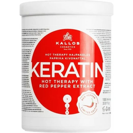 Kallos Keratin Кератин Гаряча терапія з екстрактом червоного перцю Маска для волосся проти випадіння волосся 1000мл: ціни та характеристики