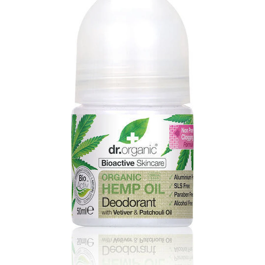 Dr.Organic Hemp Oil Конопляна олія Конопляна олія Натуральний дезодорант-рулон без алюмінію 50мл: ціни та характеристики