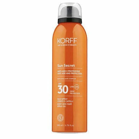 Korff Сонцезахисна олія для тіла та волосся Sun Secret Spray SPF30 200 мл: ціни та характеристики