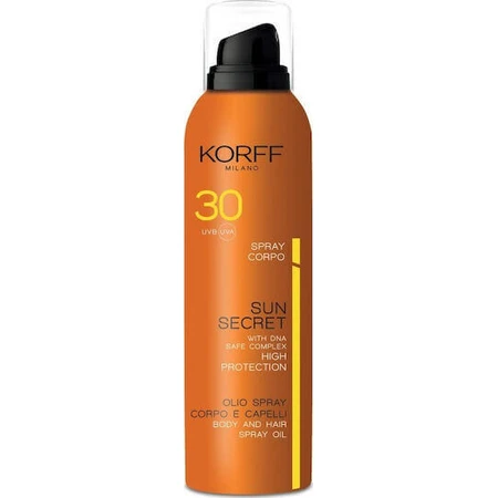 Korff Сонцезахисна олія для тіла та волосся Sun Secret Spray SPF30 200 мл: ціни та характеристики