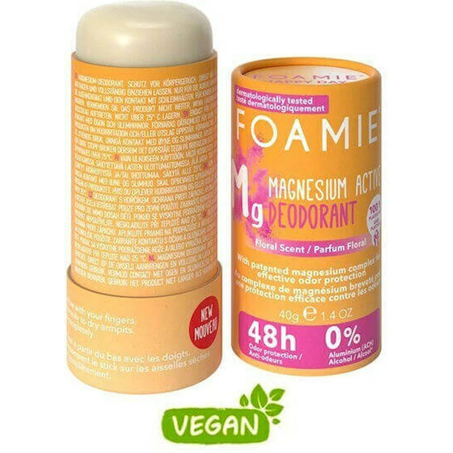 Дезодорант Foamie Happy Day Magnesium Активний квітковий дезодорант 48 год у формі стіків без алюмінію 40гр: ціни та характеристики