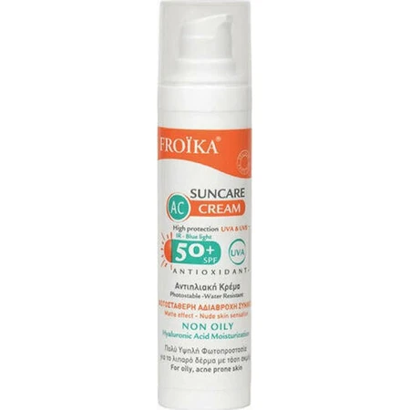 Froika AC Cream Водостійкий сонцезахисний крем для обличчя SPF50 40мл: ціни та характеристики