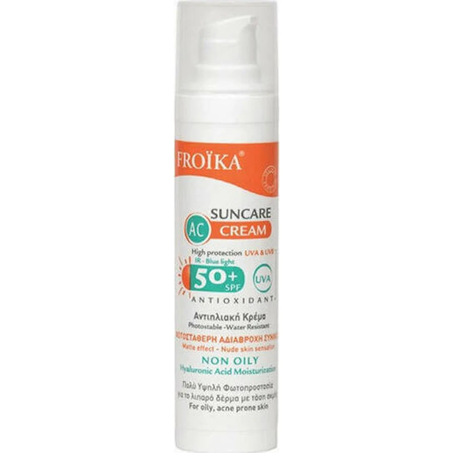 Froika AC Cream Водостійкий сонцезахисний крем для обличчя SPF50 40мл: ціни та характеристики