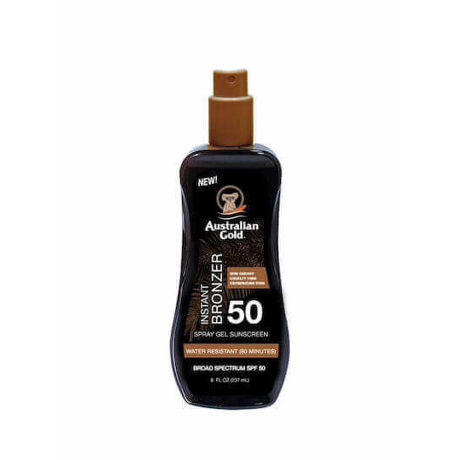 Australian Gold Instant Bronzer Водостойкий солнцезащитный гель для тела SPF50 в спрее 237 мл: цены и характеристики
