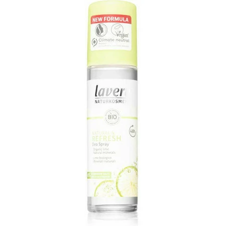 Дезодорант Lavera Natural & Fresh Дезодорант Organic Lime & Natural Minerals Натуральний дезодорант 48-годинний спрей без алюмінію 75 мл: ціни та характеристики