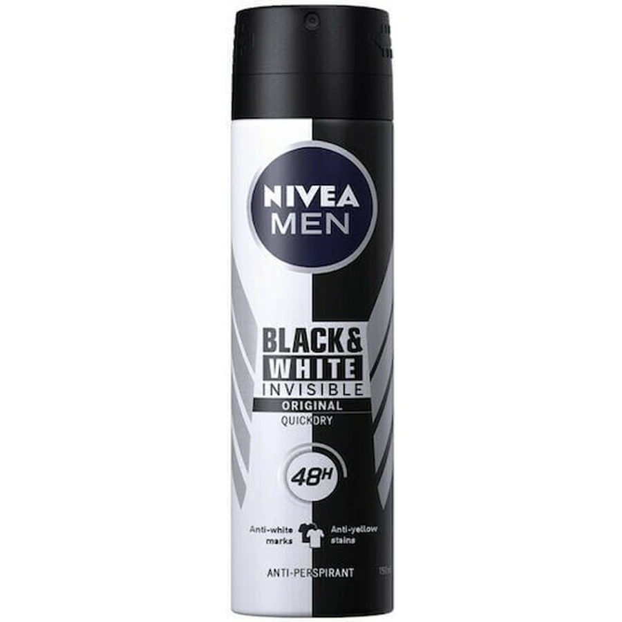 Nivea Чоловічий дезодорант-антиперспірант Nivea Men Invisible for Black & White дезодорант-спрей 48 год 150 мл: ціни та характеристики