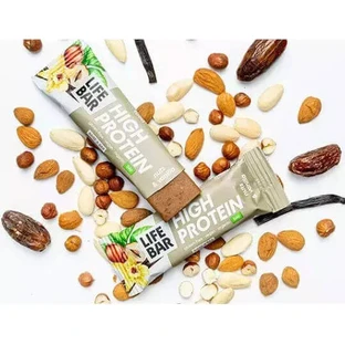 Lifefood Lifebar Lifebar Високобілковий батончик з 20% протеїну зі смаком фундука та ванілі 40гр