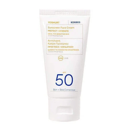 Korres Йогуртовый антисолнечный крем для лица SPF50 50 мл: цены и характеристики