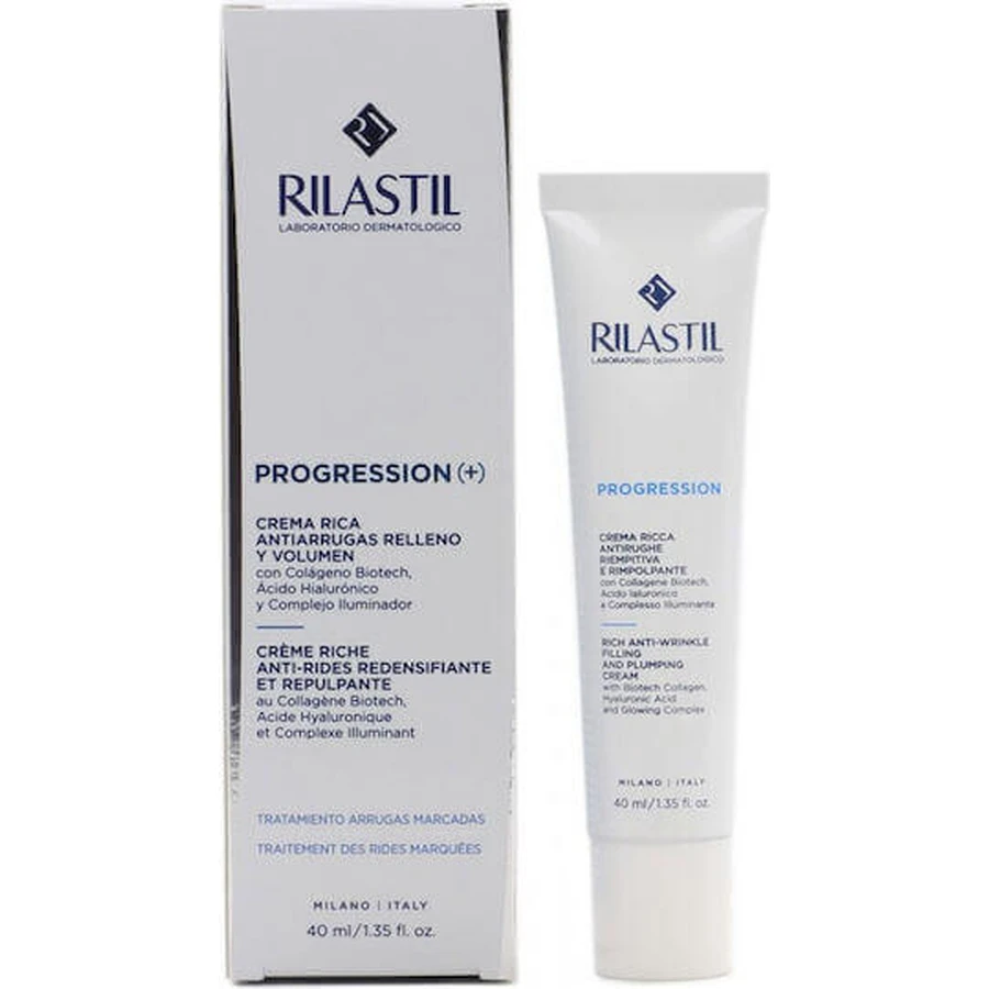 Rilastil Progression Rich Антивіковий денний крем для обличчя з гіалуроновою кислотою та колагеном 40мл: ціни та характеристики