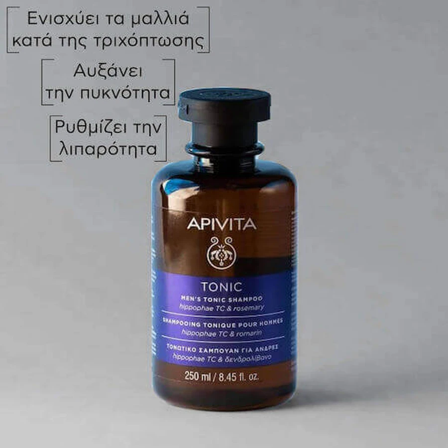 Apivita Men's Tonic Hippophae TC & Rosemary Шампунь от выпадения волос для всех типов волос 250 мл: цены и характеристики