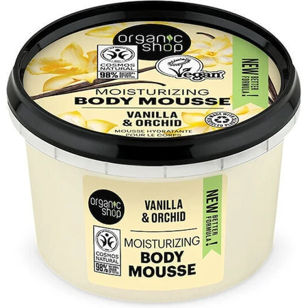 Зволожуючий мус для тіла Organic Shop Ваніль та орхідея зі смаком ванілі 250 мл: ціни та характеристики