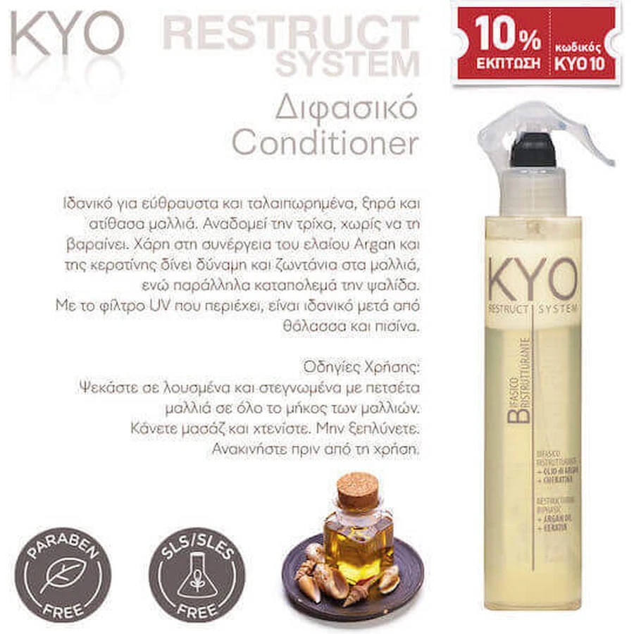 KYO Restruct System Відновлювальний/живильний кондиціонер для всіх типів волосся 250 гр 250 мл: ціни та характеристики