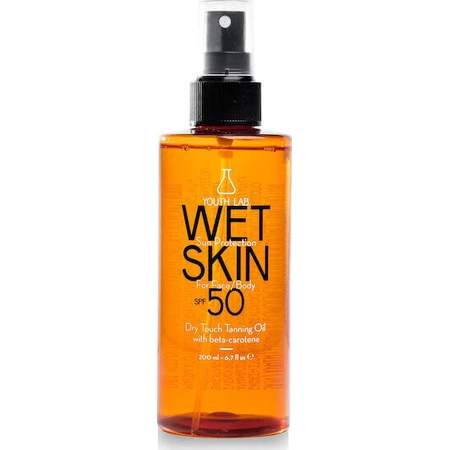 Лабораторія молодості. Wet Skin Водостійка сонцезахисна олія для обличчя та тіла SPF50 Спрей 200 мл: ціни та характеристики