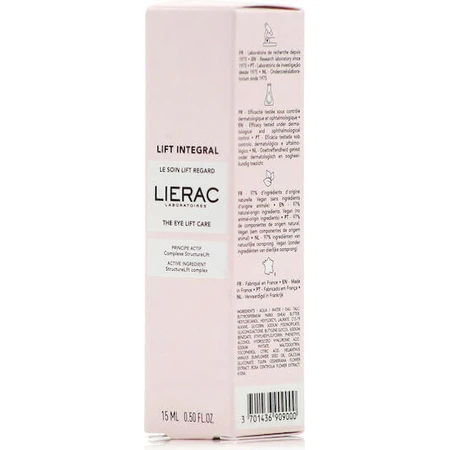 Lierac Lift Integral Крем проти зморшок і тонізуючий для шкіри навколо очей з гіалуроновою кислотою для чутливої шкіри 15 мл: ціни та характеристики