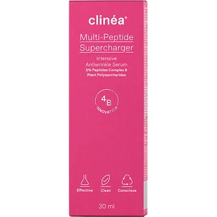Зволожуюча та омолоджуюча сироватка для обличчя Clinea Multi-peptide Supercharger з пептидами та гіалуроновою кислотою для тонізації та ревіталізації 30мл