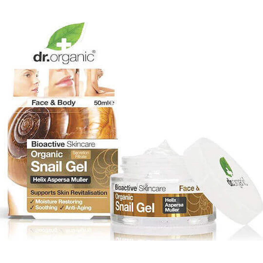 Dr.Organic Snail Gel Увлажняющая сыворотка для тела для сухой и чувствительной кожи 50 мл: цены и характеристики