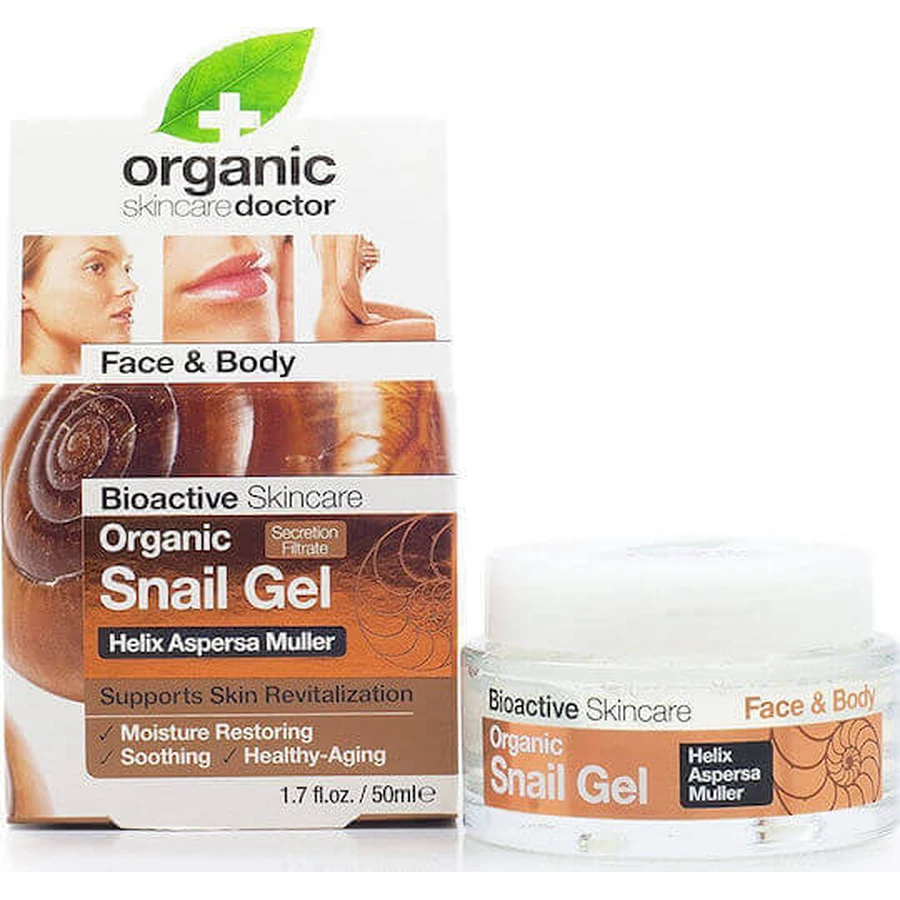 Dr.Organic Snail Gel Увлажняющая сыворотка для тела для сухой и чувствительной кожи 50 мл: цены и характеристики